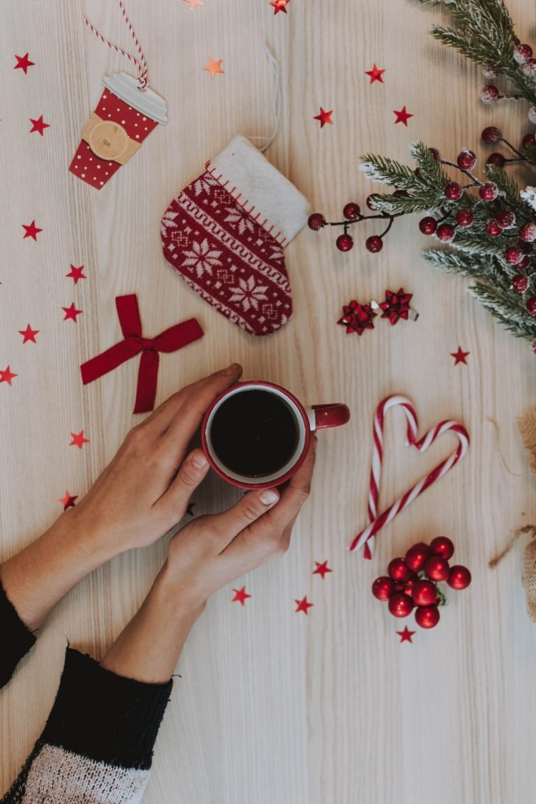 Red and White Heart Print Ceramic Mug
