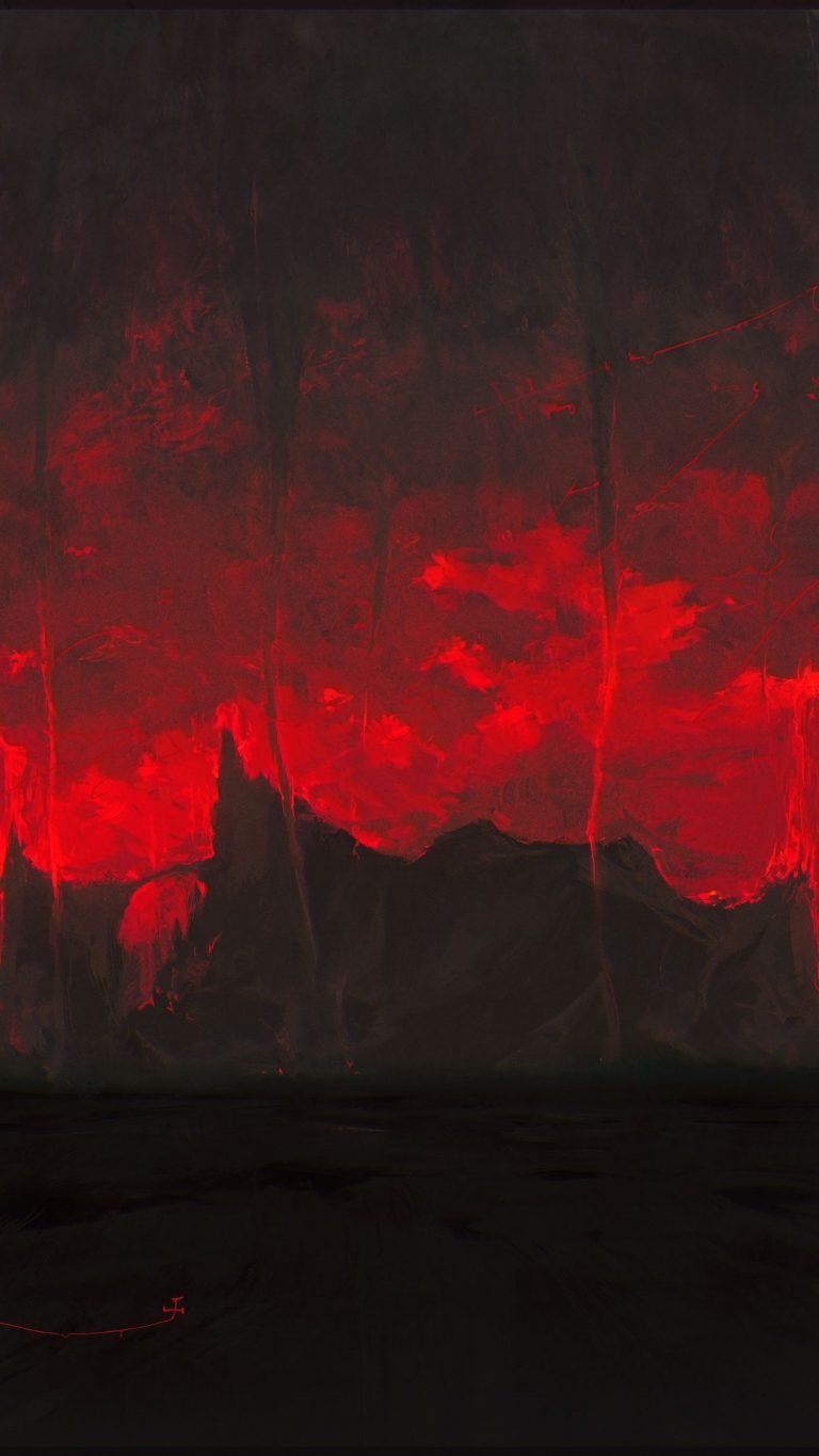 255266 download wallpaper 1350x2400 mountains dark art red black