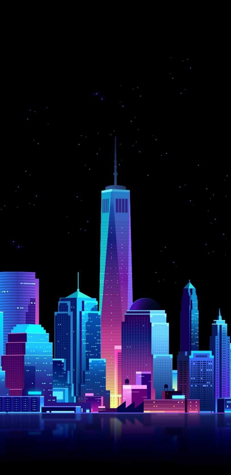 Amoled City iPhone Wallpaper