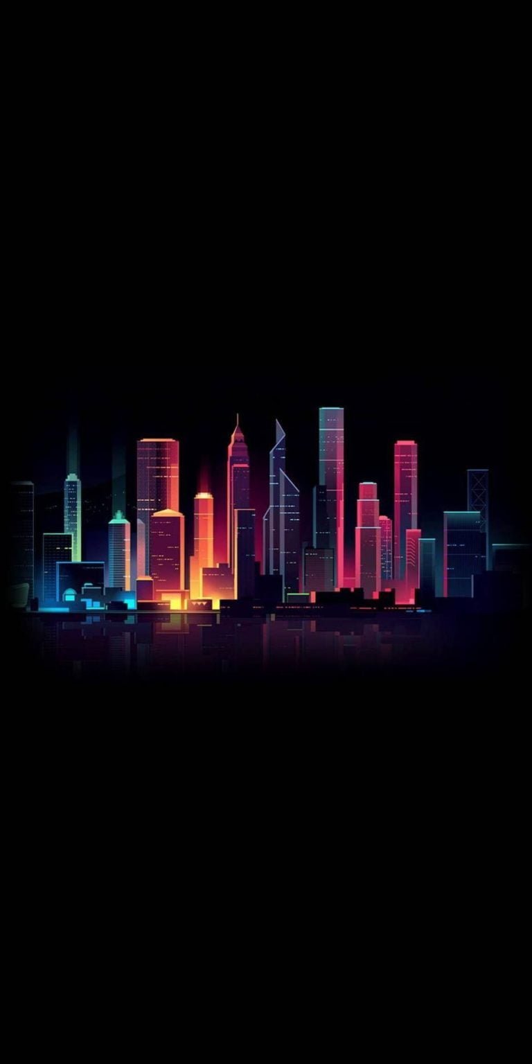 Amoled Dark City iPhone Wallpaper