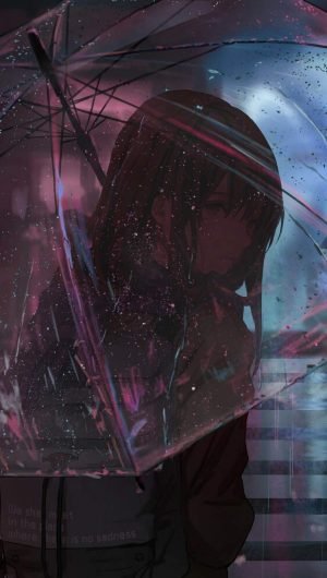 Anime Girl Umbrella iPhone Wallpaper