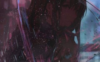 Anime Girl Umbrella iPhone Wallpaper