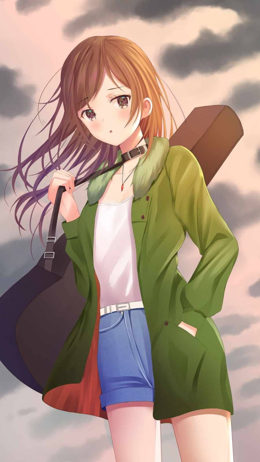 Anime Music Girl iPhone Wallpaper