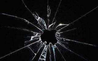 Apple Logo Window Dark Broken iphone wallpaper ilikewallpaper com Copie