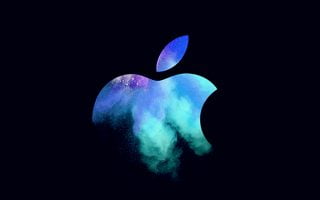 Apple Mac Event Logo Dark Illustration Art Blue iphone wallpaper ilikewallpaper com Copie