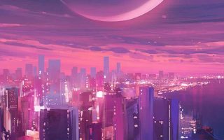 Cityscape Synthwave iPhone Wallpaper