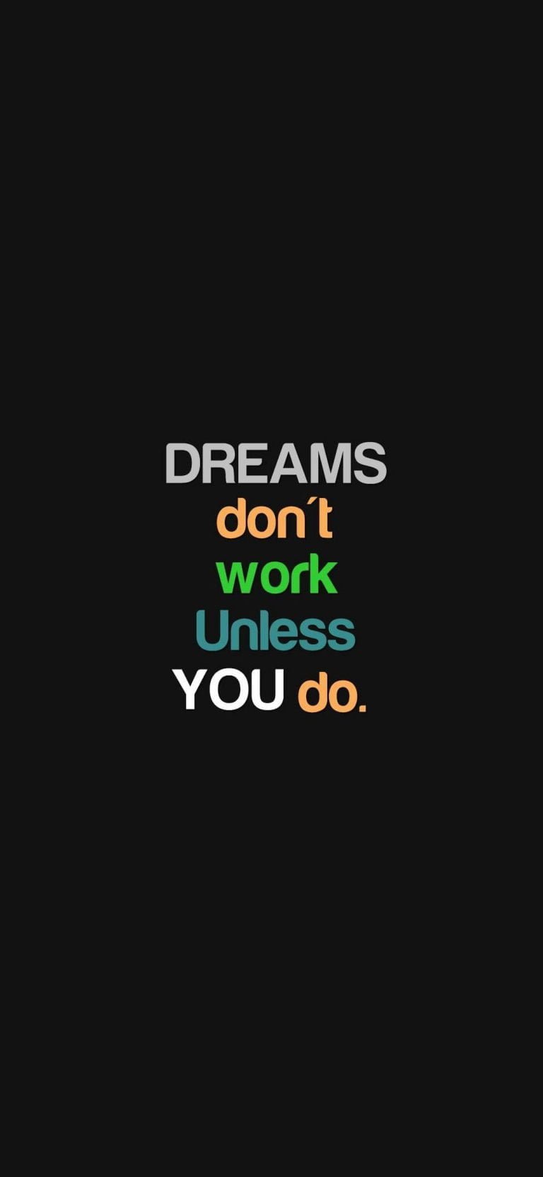 Dreams Not Work Motivational Wallpaper