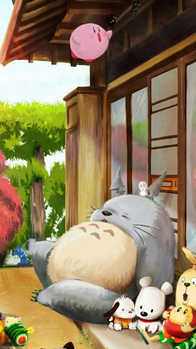 Dreamy Cute Lovely Totoro Window Outside iphone wallpape