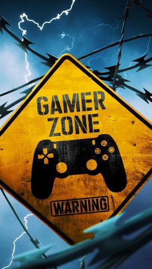 Gamer Zone Warning iPhone Wallpaper