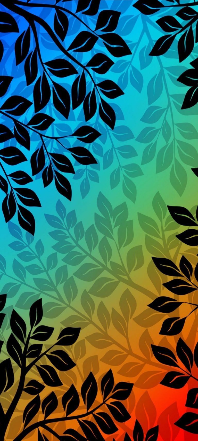 Gradient Leaves Phone Wallpaper HD