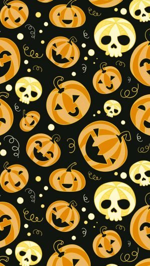 Halloween Funny Pumpkins iPhone Wallpaper