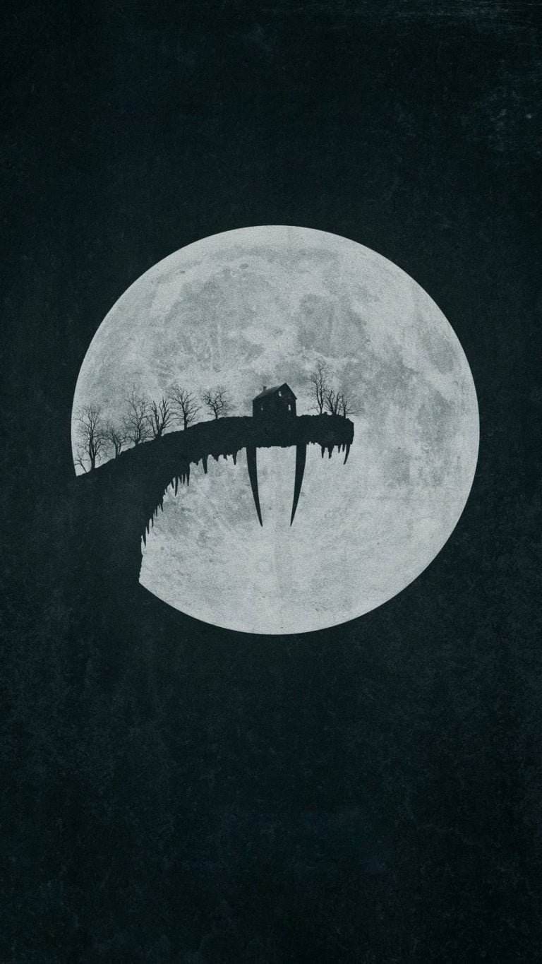Halloween Moon House iPhone Wallpaper