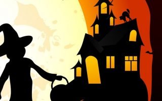 Halloween themed art wallpaper vector art silhouette art and craft