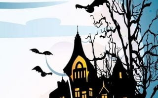 Halloween themed art wallpaper vector art silhouette halloween wallpaper