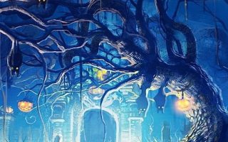 Halloween wallpaper Holiday illuminated night decoration