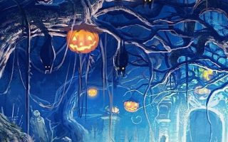 Halloween wallpaper Holiday illuminated night decoration