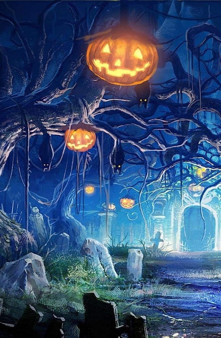 Halloween wallpaper Holiday illuminated night decoration