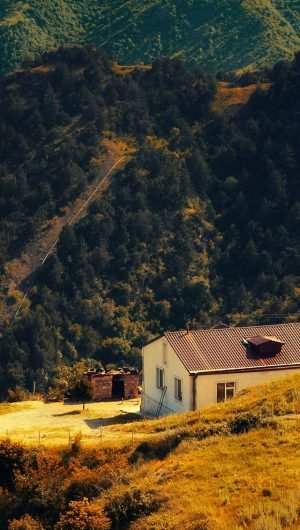 Karabakh Armenia Nature With Mountain House Fall iphone wallpaper