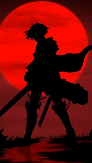 Levi Ackermann Red moon iphone 4k wallpaper 1 scaled
