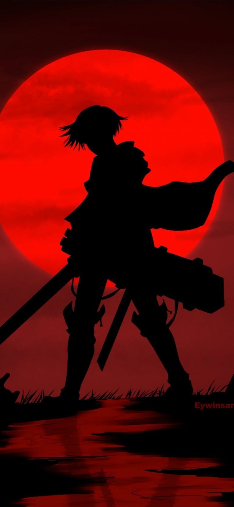 Levi Ackermann Red moon iphone 4k wallpaper 1 scaled