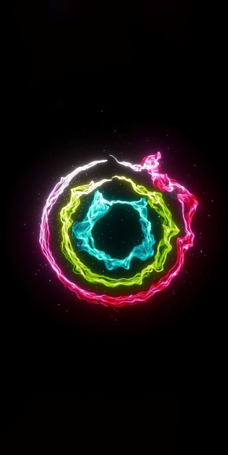Neon Color Circles iPhone Wallpaper scaled