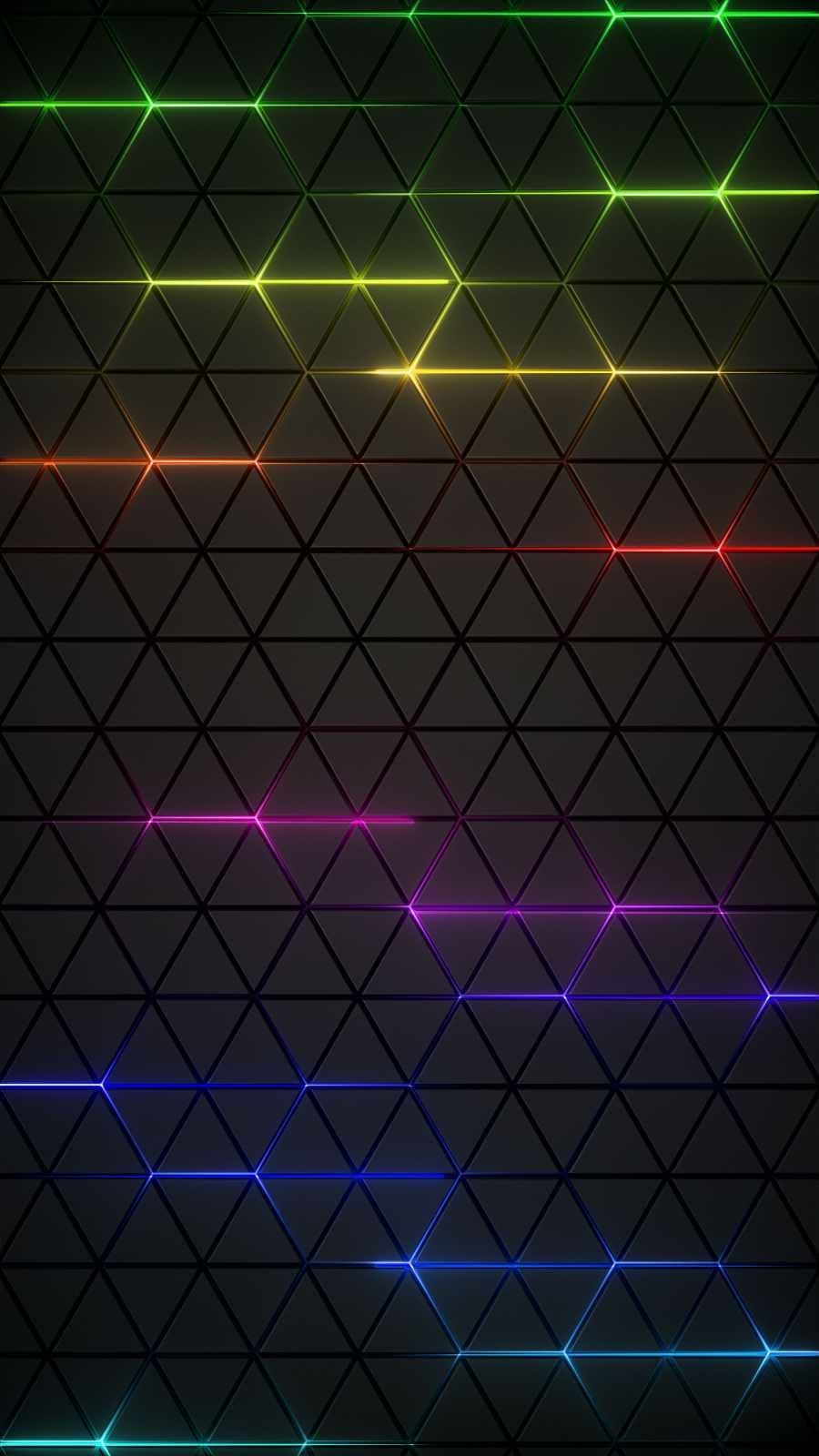 Neon Grid iPhone Wallpaper