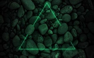 Neon Triangle over Stones wallpaper iphone 13
