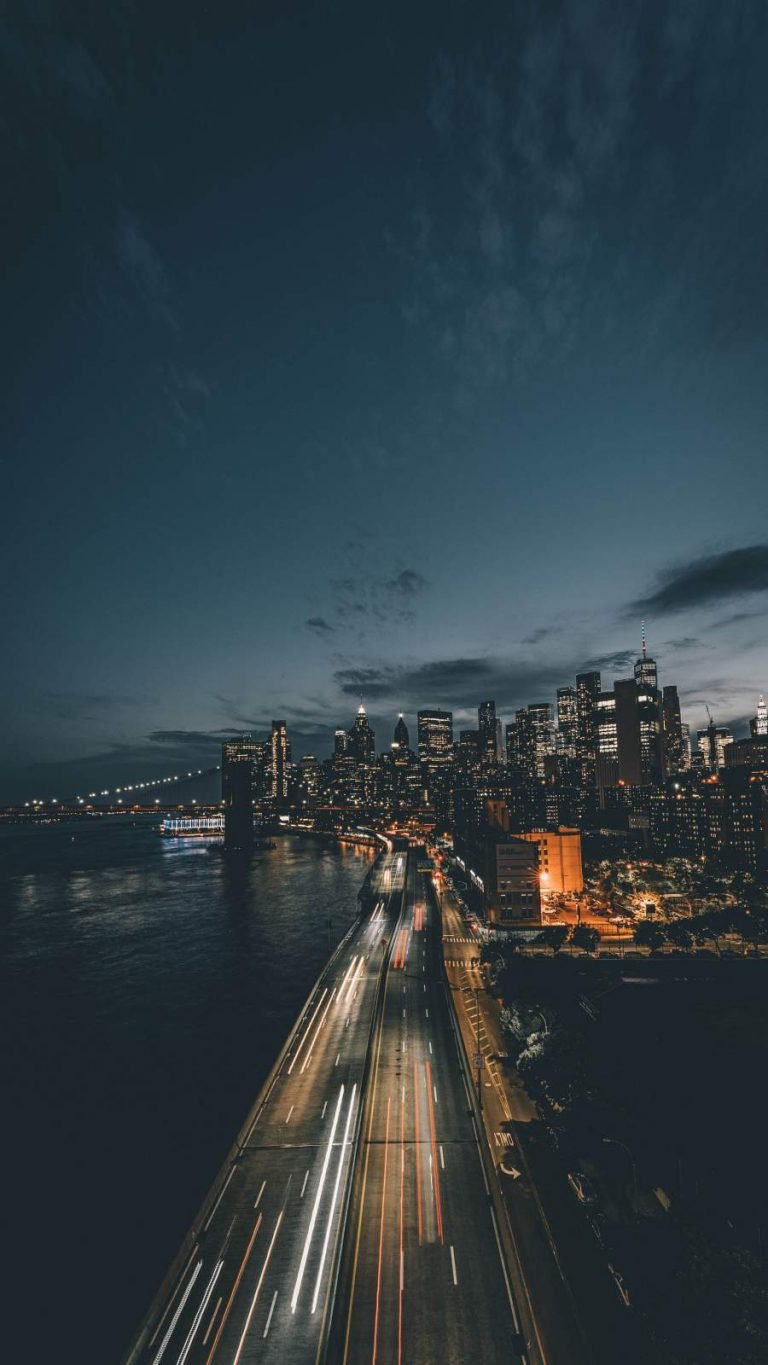 Night City Road Long Exposure