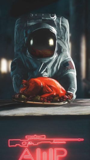 PUBG Astronaut Chicken Dinner iPhone Wallpaper