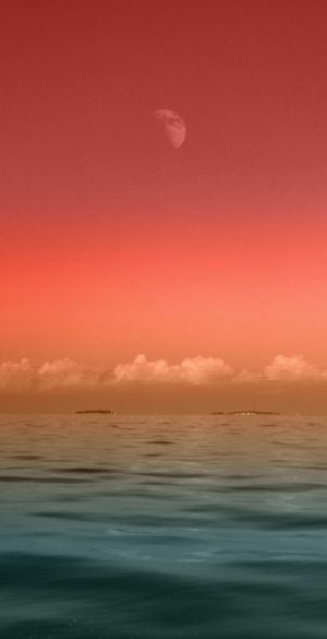 Red sky and sea Wallpaper 300x585 1