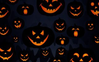 Scary Halloween Pumpkin Masks iPhone Wallpaper