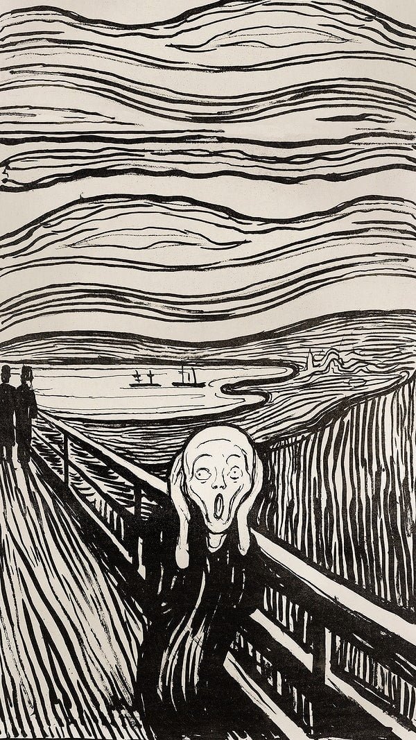 The scream iPhone wallpaper Edvard Munch mobile background famous painting