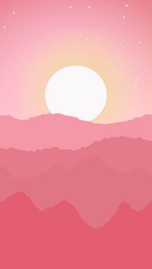 Vector Pink Sunrise Wallpaper 023
