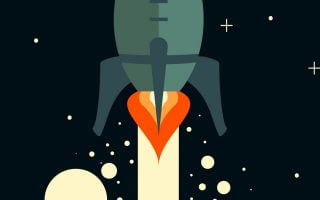 Vector Rocket Black Wallpaper 116