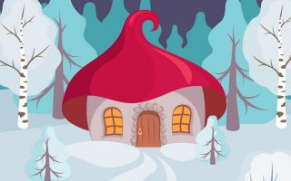 Vector Snow House Wallpaper 044