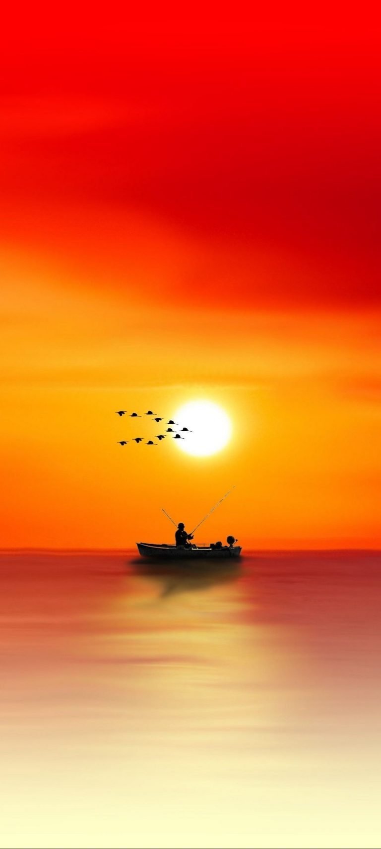 Vector Sunset Sea Wallpaper 004