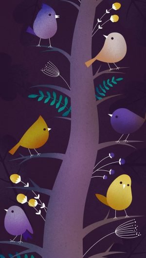 Vector Tree Birds Wallpaper 024