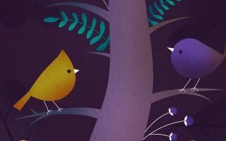 Vector Tree Birds Wallpaper 024