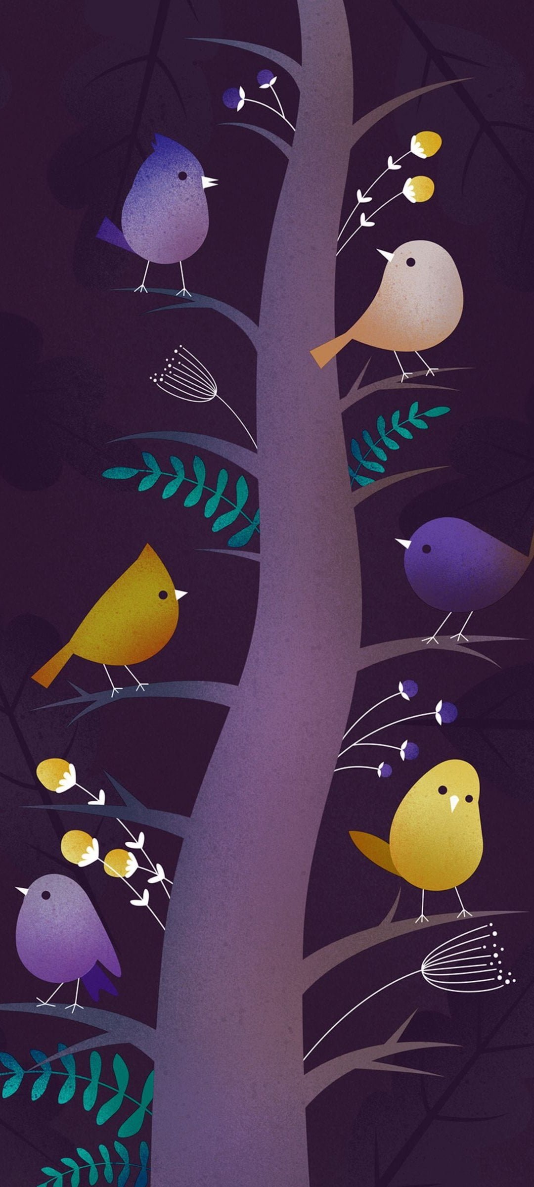 Vector Tree Birds Wallpaper 024