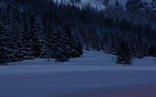 Winter Mountain Night Wallpaper