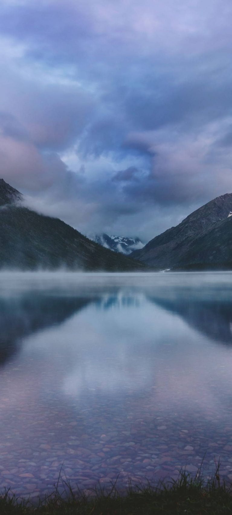 Winter Mountain Water Wallpaper