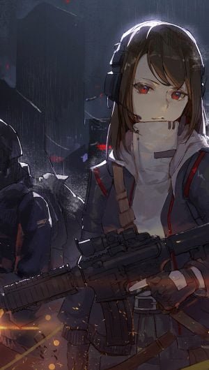 anime girl soldier wallpaper 1