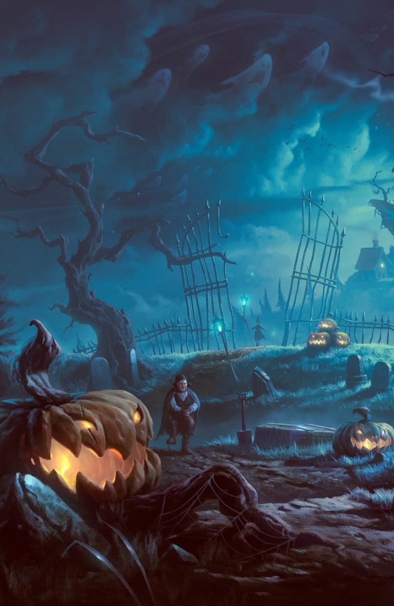 black haunted house digital wallpaper artwork fantasy art Halloween