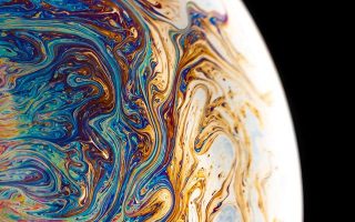 blue yellow and brown planet with black background iphone wallpaper ilikewallpaper com Copie