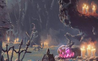 forest Holiday castle Halloween pumpkin host halloween wallpapers
