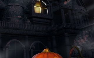 halloween pumpkin lantern house darkness gloom house wallpaper