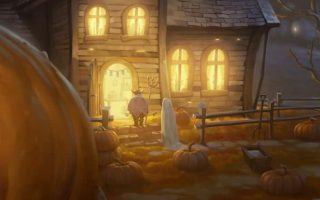 halloween pumpkin lantern house darkness house wallpaper