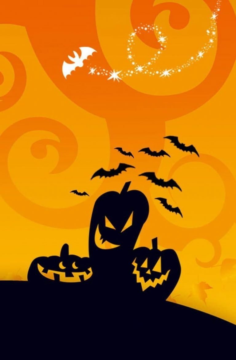 happy halloween orange background