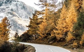 winding road near mountains and forest during dayt iphone wallpaper