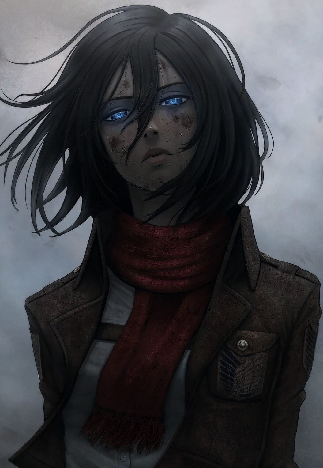 HD wallpaper Anime Attack On Titan Black Hair Blue Eyes Mikasa Ackerman